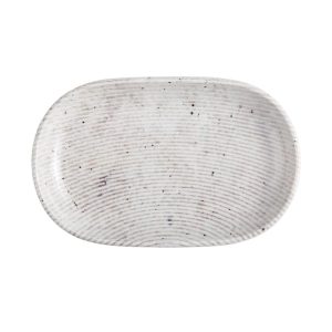 Id Fine Grigio Oval Boat Plate 28 cm