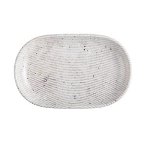 Id Fine Grigio Oval Boat Plate 33 cm
