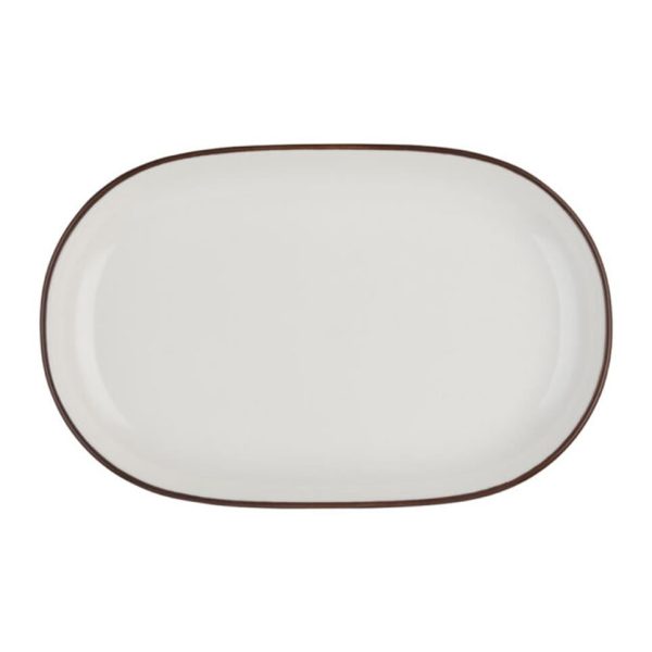 Id Fine Modest Brown Oval Boat Plate 18 cm