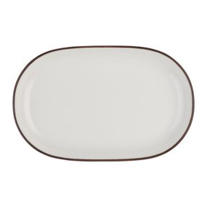 Id Fine Modest Brown Oval Boat Plate 28 cm