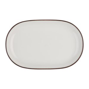 Id Fine Modest Brown Oval Boat Plate 33 cm