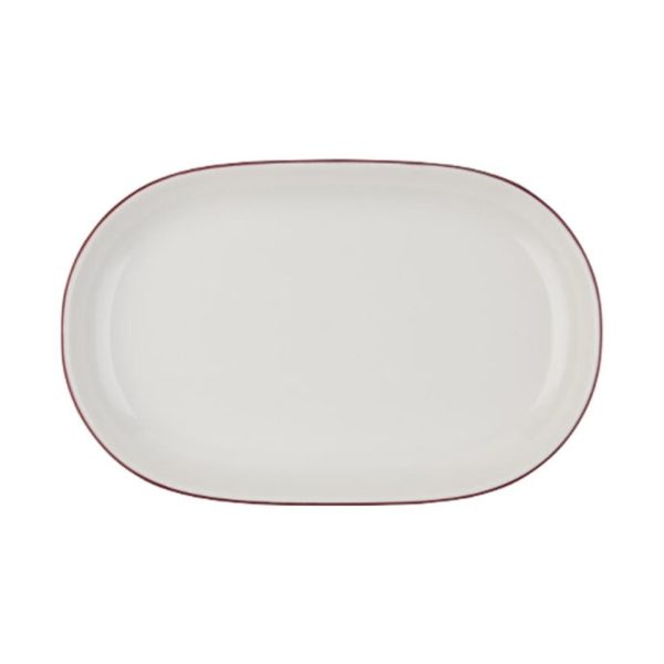 Id Fine Modest Maroon Magnus Oval Boat Plate 33 cm