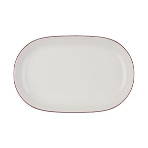 Id Fine Modest Maroon Magnus Oval Boat Plate 28 cm