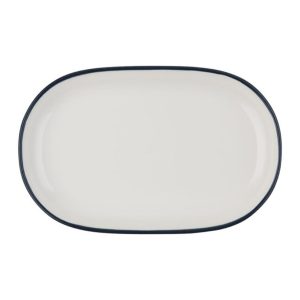 Id Fine Modest Navy Oval Boat Plate 33 cm